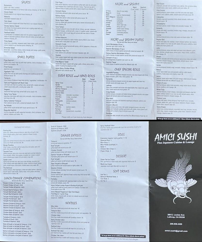 Amici Sushi Menu image 1