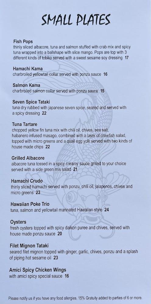 Amici Sushi Menu image 2